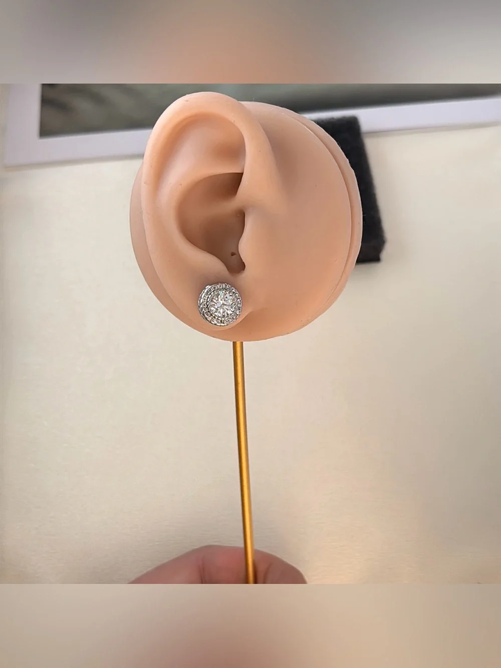 10mm CZ Stud Earrings for Men Women Streetwear Hip Hop Punk Unisex Earrings